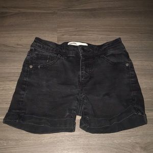 garage black jean shorts